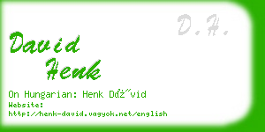 david henk business card